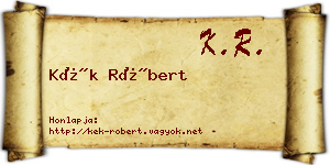 Kék Róbert névjegykártya