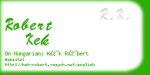 robert kek business card